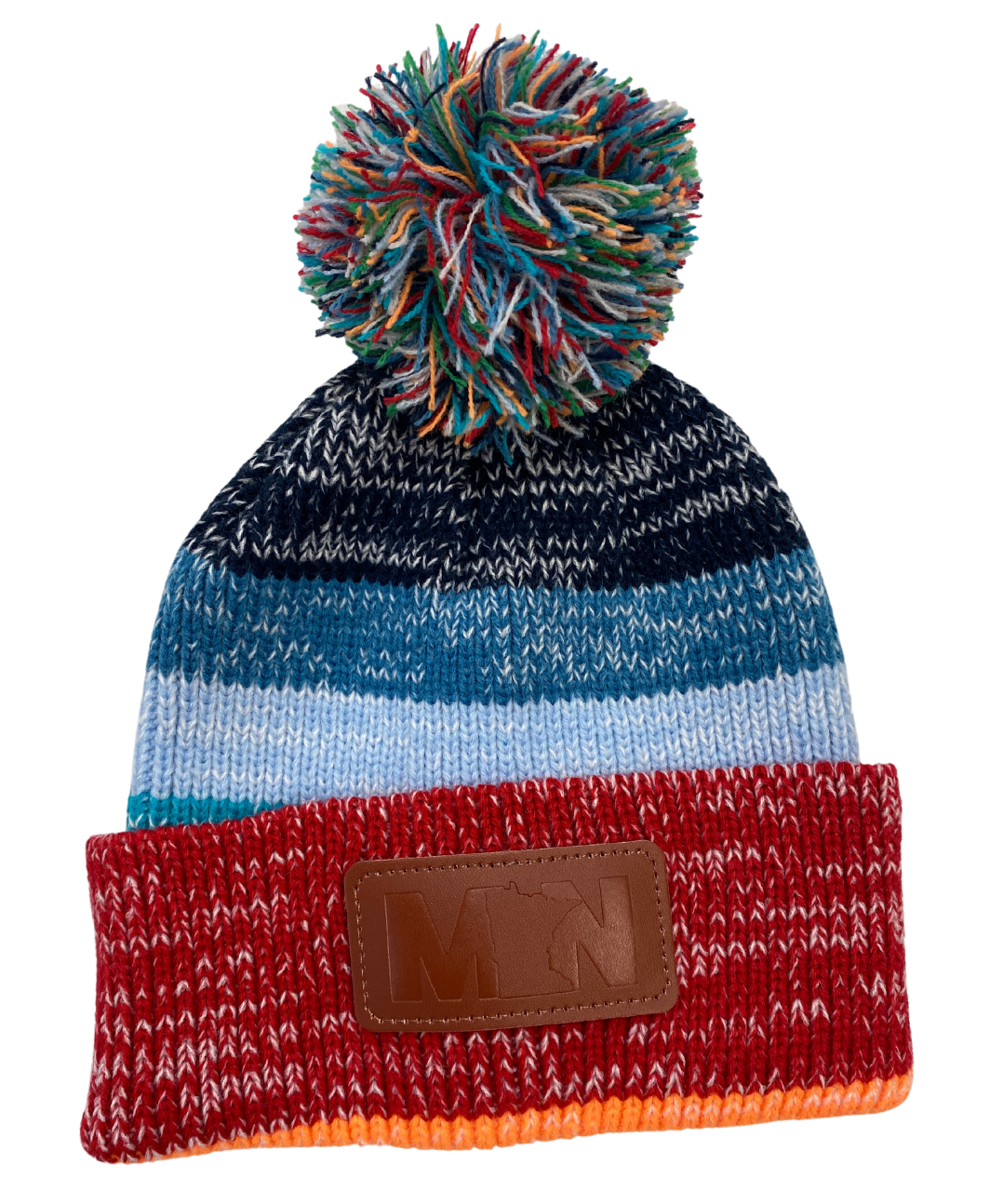 Hit Wear LWYL MN Rainbow Pom Cuff Beanie