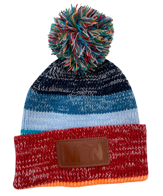 Hit Wear LWYL MN Rainbow Pom Cuff Beanie